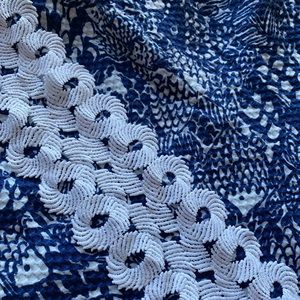 Patterned White and Black Quilted Dress